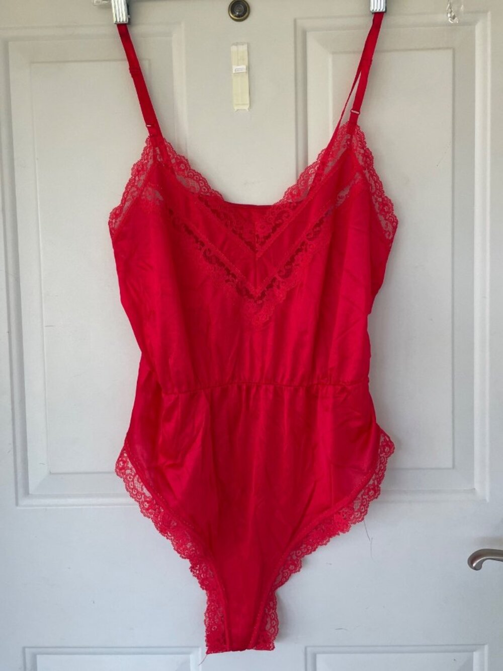 Vintage Deena Teddy Bodysuit Lingerie Red Rave Bodouir Coquette Holiday S